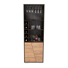 Bar Orus, Caoba y Miel, con Amplio Espacio Para Botellas y Porta Copas