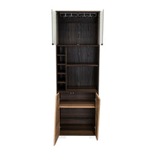 Bar Orus, Caoba y Miel, con Amplio Espacio Para Botellas y Porta Copas