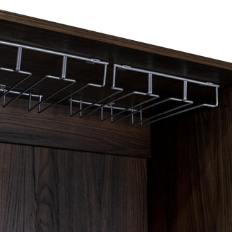 Bar Orus, Caoba y Miel, con Amplio Espacio Para Botellas y Porta Copas
