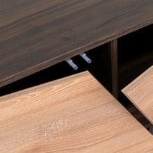Mueble Auxiliar Orus, Caoba y Miel, con Patas En Acero y Espacio Para Objetos Decorativos