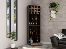 Bar Esquinero Marsel, Caoba y Miel, con Una Puerta Abatible y Espacio Porta Copas Hc