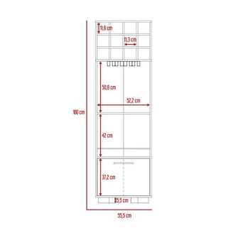 Mueble Multiusos Marsel, Caoba y Miel, con Una Puerta Abatible y Espacio Porta Copas Hc