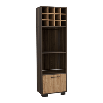 Mueble Multiusos Marsel, Caoba y Miel, con Una Puerta Abatible y Espacio Porta Copas Hc