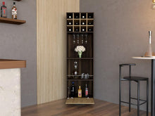 Mueble Multiusos Orus, Caoba y Miel, con Espacio Para Botellas y Porta Copas