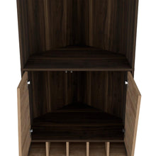 Bar Esquinero Orus, Caoba, con Espacio Para Botellas y Porta Copas