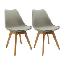 Kit Por 2 Silla Oslo Asiento Acolchado Patas en Madera - Gris