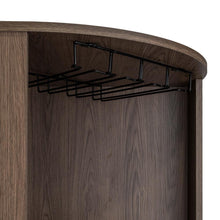 Bar Esquinero Celeste, Chocolate, con Dos Puertas y Espacio Porta Copas    ZF