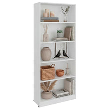 Biblioteca Básica, Blanco, con 4 Entrepaños para Objetos Decorativos y de Fácil Armado ZF