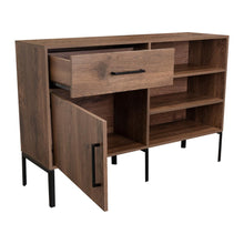 Mesa Auxiliar Sory, Nogal, con Un Cajón y Una Puerta