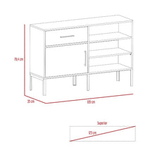Mesa Auxiliar Sory, Nogal, con Un Cajón y Una Puerta