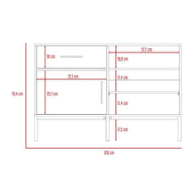 Mesa Auxiliar Sory, Nogal, con Un Cajón y Una Puerta