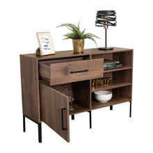 Mesa Auxiliar Sory, Nogal, con Un Cajón y Una Puerta