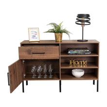 Mesa Auxiliar Sory, Nogal, con Un Cajón y Una Puerta