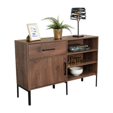 Mesa Auxiliar Sory, Nogal, con Un Cajón y Una Puerta