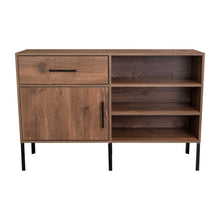 Mesa Auxiliar Sory, Nogal, con Un Cajón y Una Puerta