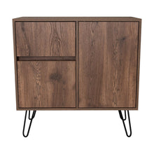 Mesa Auxiliar, Rony, Nogal, con Dos Puertas y Un Cajon