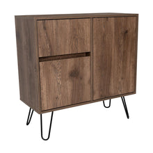 Mesa Auxiliar, Rony, Nogal, con Dos Puertas y Un Cajon