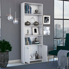 Biblioteca Milán, Blanco Duqueza, con Dos Puertas Abatibles y Cuatro Entrepaños