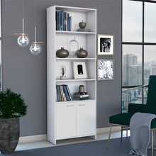 Biblioteca Milán, Blanco Duqueza, con Dos Puertas Abatibles y Cuatro Entrepaños