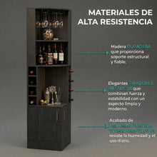 Bar Esquinero Celeste, Gris, con Dos Puertas y Espacio Porta Copas ZF