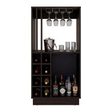 Bar Caoba, Nogal, con 8 Espacios para Botellas de Vino ZF