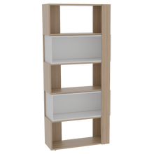 Biblioteca Ascher, Beige y Blanco, con Cinco Entrepaños
