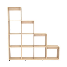 Biblioteca Escalera Ascher, Beige, Con Variedad de Espacios Para Libros y Artículos Decorativos