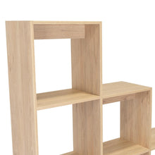 Biblioteca Escalera Ascher, Beige, Con Variedad de Espacios Para Libros y Artículos Decorativos