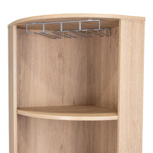 Bar Esquinero Celeste, Beige, con Dos Puertas y Espacio Porta Copas