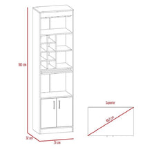 Bar Celeste, Wengue, con Espacio Para Organizar Botellas de Vino y Copas