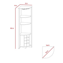 Bar Esquinero Sarume, Beige, Con Amplio Espacio de Almacenamiento y Porta Copas