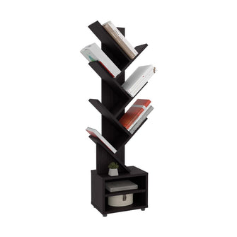 Biblioteca Kings, Fresno Europeo y Wengue, con multiples espacios para ubicar objetos decorativos