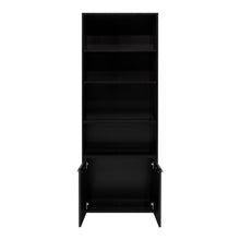 Biblioteca Milán, Wengue, con Dos Puertas Abatibles y Cuatro Entrepaños