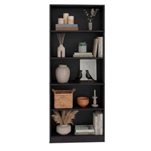 Biblioteca Básica, Wengue, con 4 Entrepaños para Objetos Decorativos y de Fácil Armado ZF