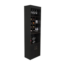 Bar Celeste, Wengue, con Espacio Para Organizar Botellas de Vino y Copas