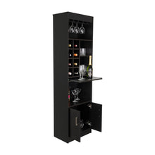 Bar Celeste, Wengue, con Espacio Para Organizar Botellas de Vino y Copas