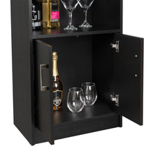 Bar Celeste, Wengue, con Espacio Para Organizar Botellas de Vino y Copas