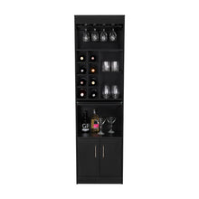 Bar Celeste, Wengue, con Espacio Para Organizar Botellas de Vino y Copas