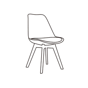 Kit de Cuatro Silla Romero, Negro y Café claro, comodo asiento y patas en madera