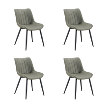 Silla Nova, Color Verde, Con espaldar y diseño Moderno X4