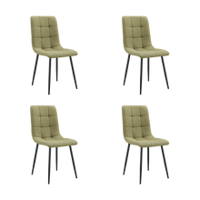 Set de 4 Sillas Flex, Color Verde, Con espaldar y diseño Moderno