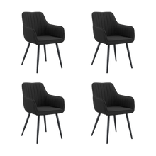 Silla Neo, Color Negro, Con espaldar y diseño Moderno X4