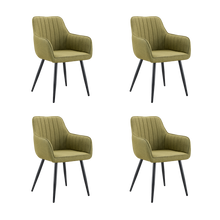 Silla Neo, Color Verde, Con espaldar y diseño Moderno X4