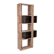 Biblioteca Mánchester, Miel y Caoba, con Dos Módulos Flotantes y Tres Entrepaños