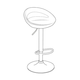 Silla Bar Turón, Blanco,  base metal cromado