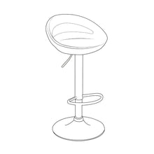 Set de 2 Sillas Bar Turón, Blanco, Base Metal Cromado