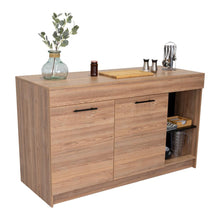 Barra de Cocina Prada, Miel y Wengue, con dos puertas batientes