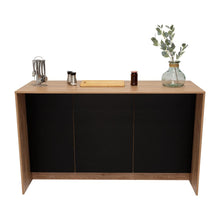 Barra de Cocina Prada, Miel y Wengue, con dos puertas batientes