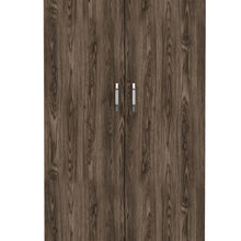 Biblioteca Home, Chocolate y Wengue, con Cinco Entrepaños y Dos Puertas Abatibles