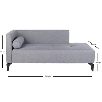 Sofa Chaise Long (66x163x64) Gris Memphis Pata Negra